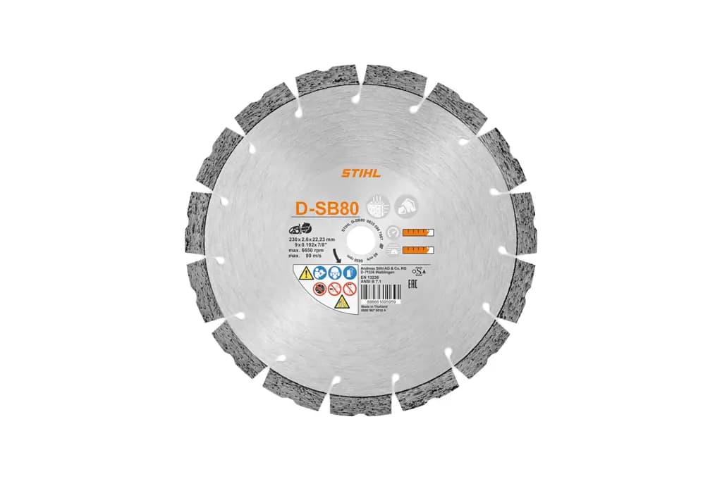 Diamantový řezný kotouč, beton/tvrdý kámen, D-SB80, Ø 230 mm/9