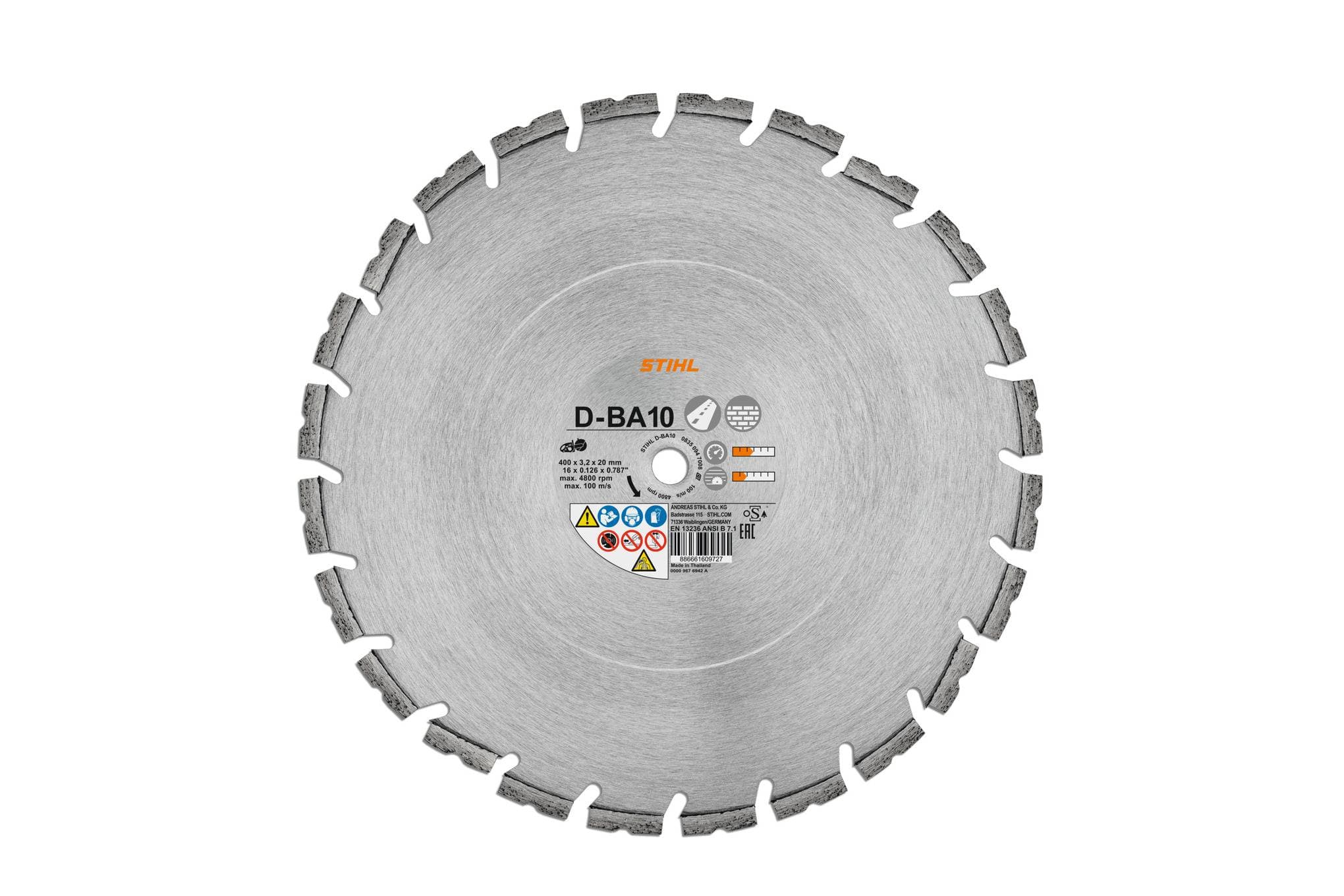 Diamantový řezný kotouč, beton/asfalt, D‑BA10, Ø 400 mm / 16"