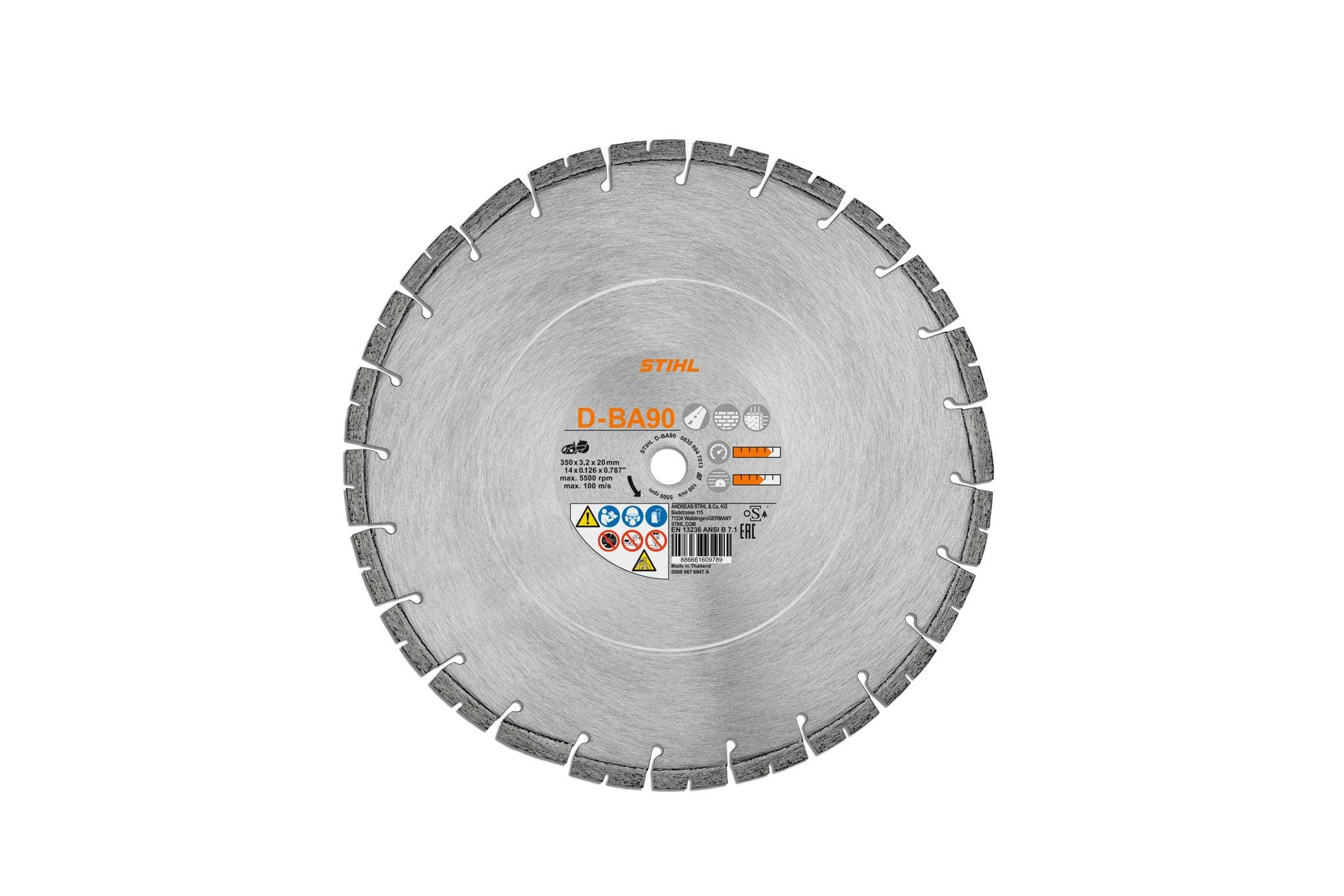 Diamantový řezný kotouč, beton/asfalt, D‑BA90, Ø 350 mm / 14"