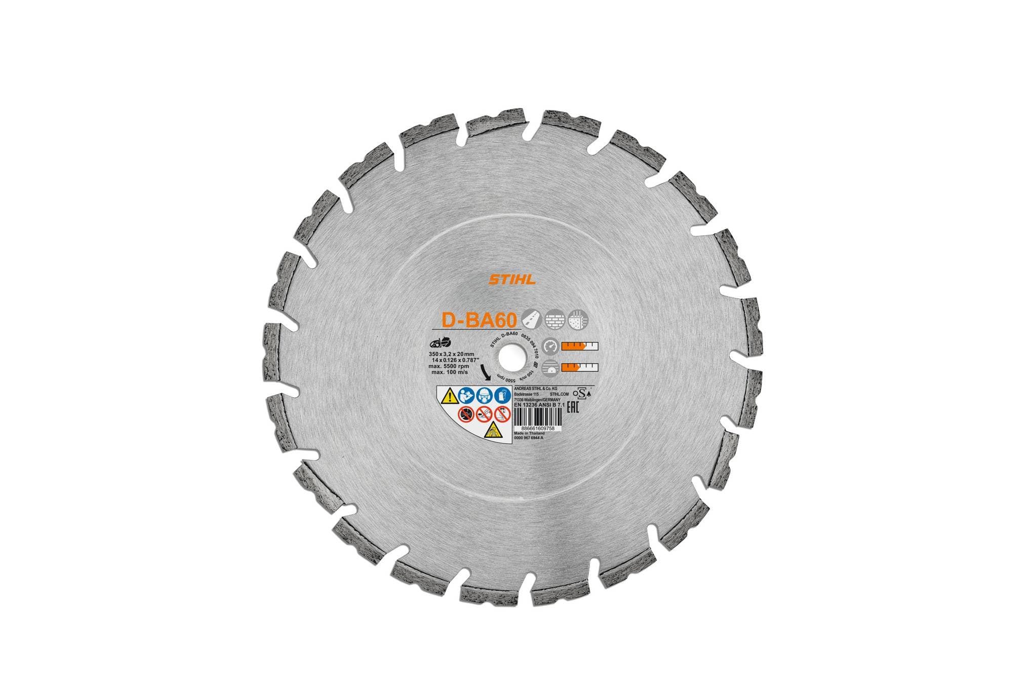 Diamantový řezný kotouč, beton/asfalt, D‑BA60, Ø 300 mm / 12"