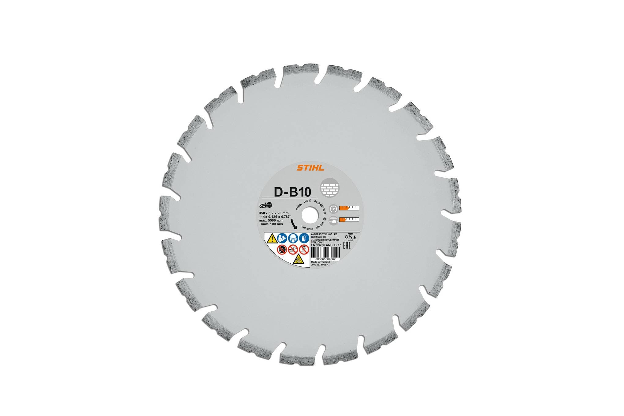Diamantový řezný kotouč, beton, D‑B10, Ø 350 mm / 14"
