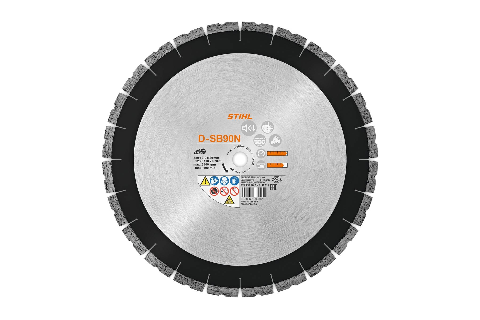 Diamantový řezný kotouč, beton / tvrdý kámen, D‑SB90N, Ø 300 mm / 12"